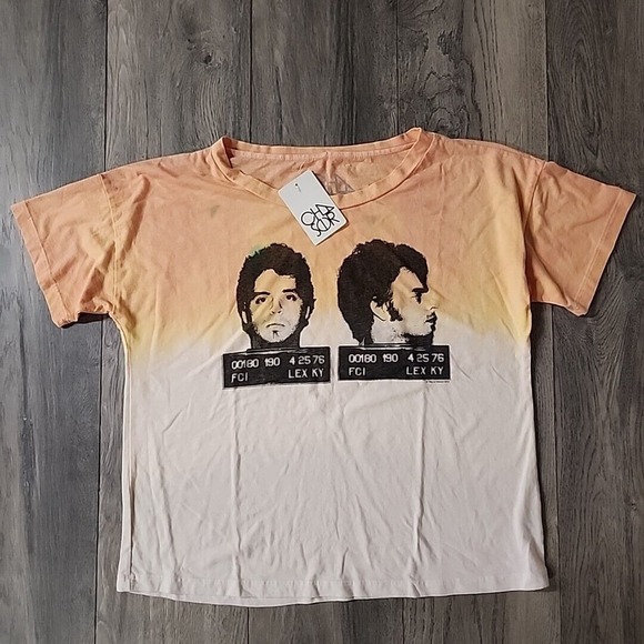 Chaser Tops - Wayne Kramer Mugshot Tie Dye Boxy t-shirt by Chaser Brand 70's Sz S